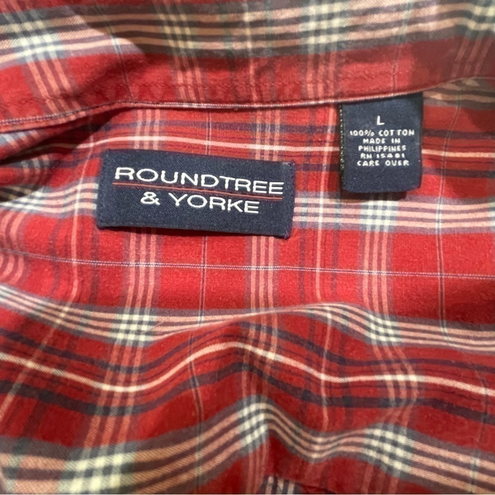 Roundtree & Yorke men’s shirt sleeve dress shirt. Size Large. - Picture 3 of 4